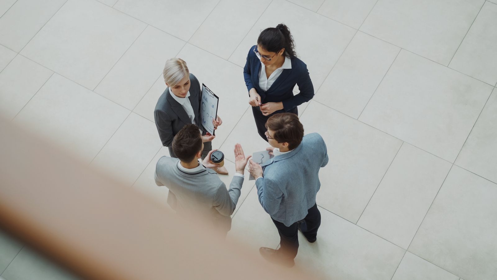 Team working together in a modern office